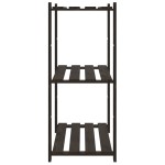 vidaXL Suport depozitare 3 niveluri, negru, 80x38x90cm, lemn masiv pin
