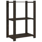 vidaXL Suport depozitare 3 niveluri, negru, 60x38x90cm, lemn masiv pin vidaXL Suport depozitare 3 niveluri, negru, 60x38x90cm, lemn masiv pin