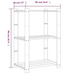 vidaXL Suport depozitare 3 niveluri, negru, 60x38x90cm, lemn masiv pin vidaXL Suport depozitare 3 niveluri, negru, 60x38x90cm, lemn masiv pin