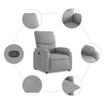 vidaXL Fotoliu rabatabil, gri deschis, material textil