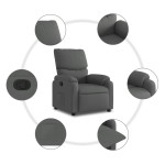 vidaXL Fotoliu rabatabil, gri închis, material textil