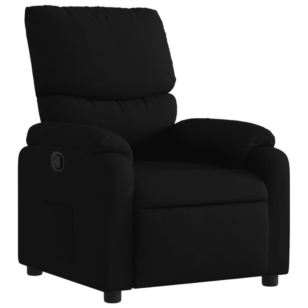 vidaXL Fotoliu rabatabil, negru, material textil