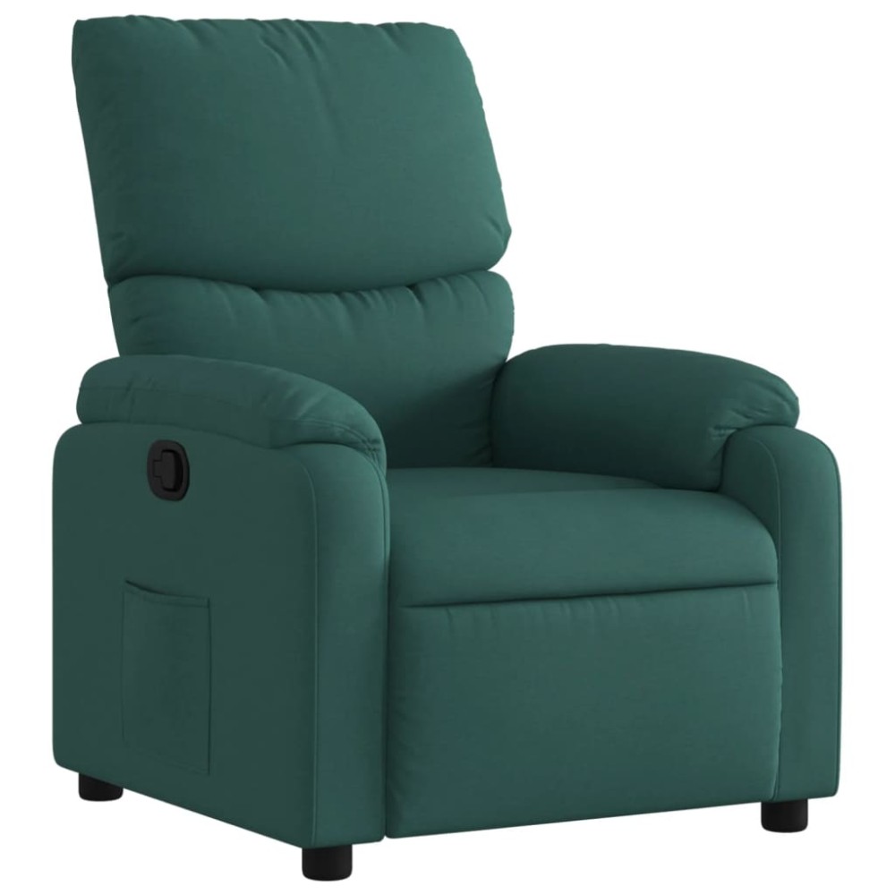 vidaXL Fotoliu rabatabil, verde închis, material textil