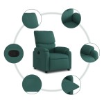 vidaXL Fotoliu rabatabil, verde închis, material textil vidaXL Fotoliu rabatabil, verde închis, material textil