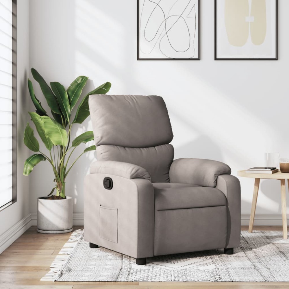 vidaXL Fotoliu rabatabil, gri taupe, material textil