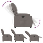 vidaXL Fotoliu rabatabil, gri taupe, material textil