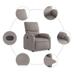 vidaXL Fotoliu rabatabil, gri taupe, material textil