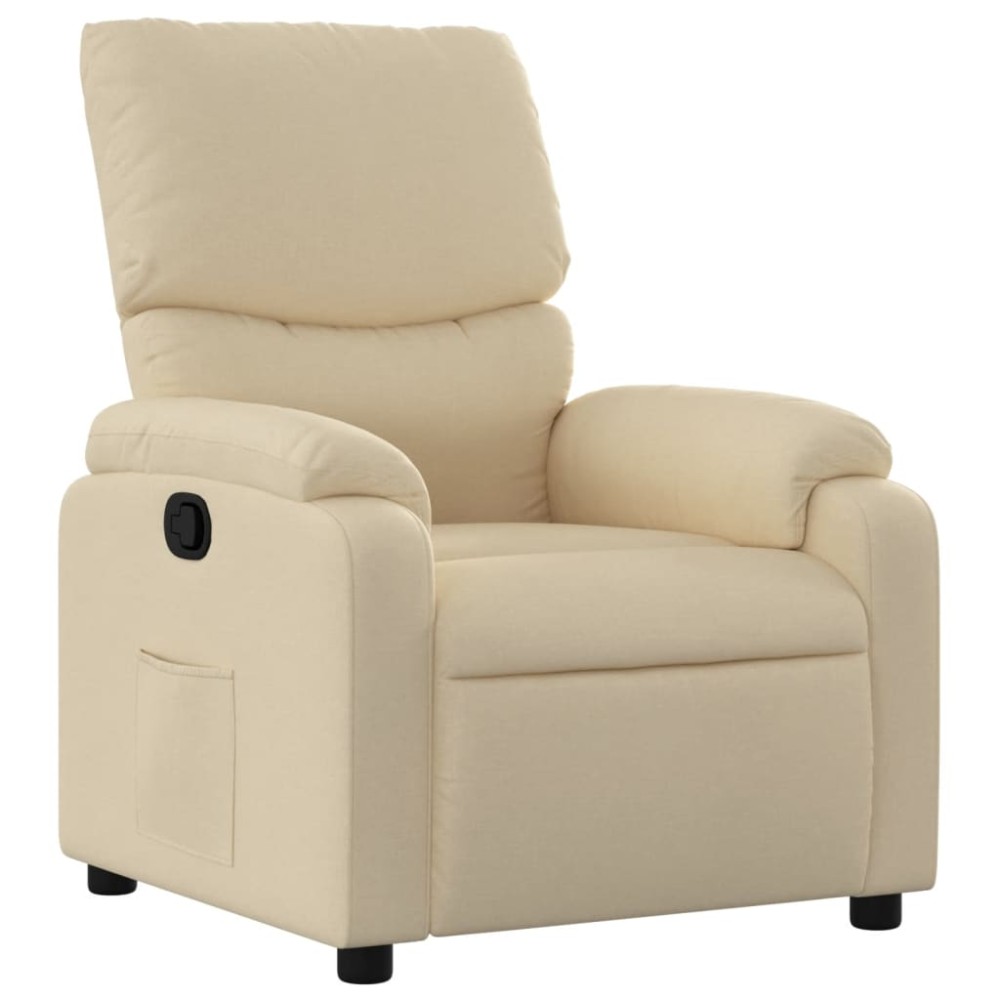 vidaXL Fotoliu rabatabil, crem, material textil