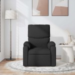 vidaXL Fotoliu de masaj rabatabil, negru, material textil vidaXL Fotoliu de masaj rabatabil, negru, material textil