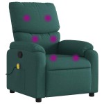 vidaXL Fotoliu de masaj rabatabil, verde închis, material textil vidaXL Fotoliu de masaj rabatabil, verde închis, material textil