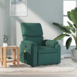 vidaXL Fotoliu de masaj rabatabil, verde închis, material textil vidaXL Fotoliu de masaj rabatabil, verde închis, material textil