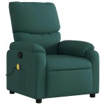 vidaXL Fotoliu de masaj rabatabil, verde închis, material textil vidaXL Fotoliu de masaj rabatabil, verde închis, material textil