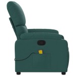 vidaXL Fotoliu de masaj rabatabil, verde închis, material textil vidaXL Fotoliu de masaj rabatabil, verde închis, material textil