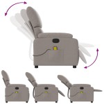vidaXL Fotoliu de masaj rabatabil, gri taupe, material textil