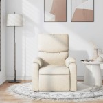 vidaXL Fotoliu rabatabil de masaj, crem, material textil