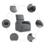vidaXL Fotoliu rabatabil, gri, piele ecologică