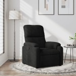 vidaXL Fotoliu rabatabil, negru, microfibră vidaXL Fotoliu rabatabil, negru, microfibră
