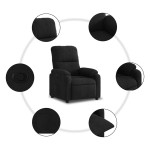 vidaXL Fotoliu rabatabil, negru, microfibră vidaXL Fotoliu rabatabil, negru, microfibră