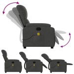 vidaXL Fotoliu de masaj rabatabil, gri închis, microfibră vidaXL Fotoliu de masaj rabatabil, gri închis, microfibră