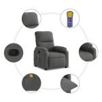 vidaXL Fotoliu de masaj rabatabil, gri închis, microfibră vidaXL Fotoliu de masaj rabatabil, gri închis, microfibră