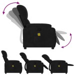 vidaXL Fotoliu de masaj rabatabil, negru, microfibră vidaXL Fotoliu de masaj rabatabil, negru, microfibră