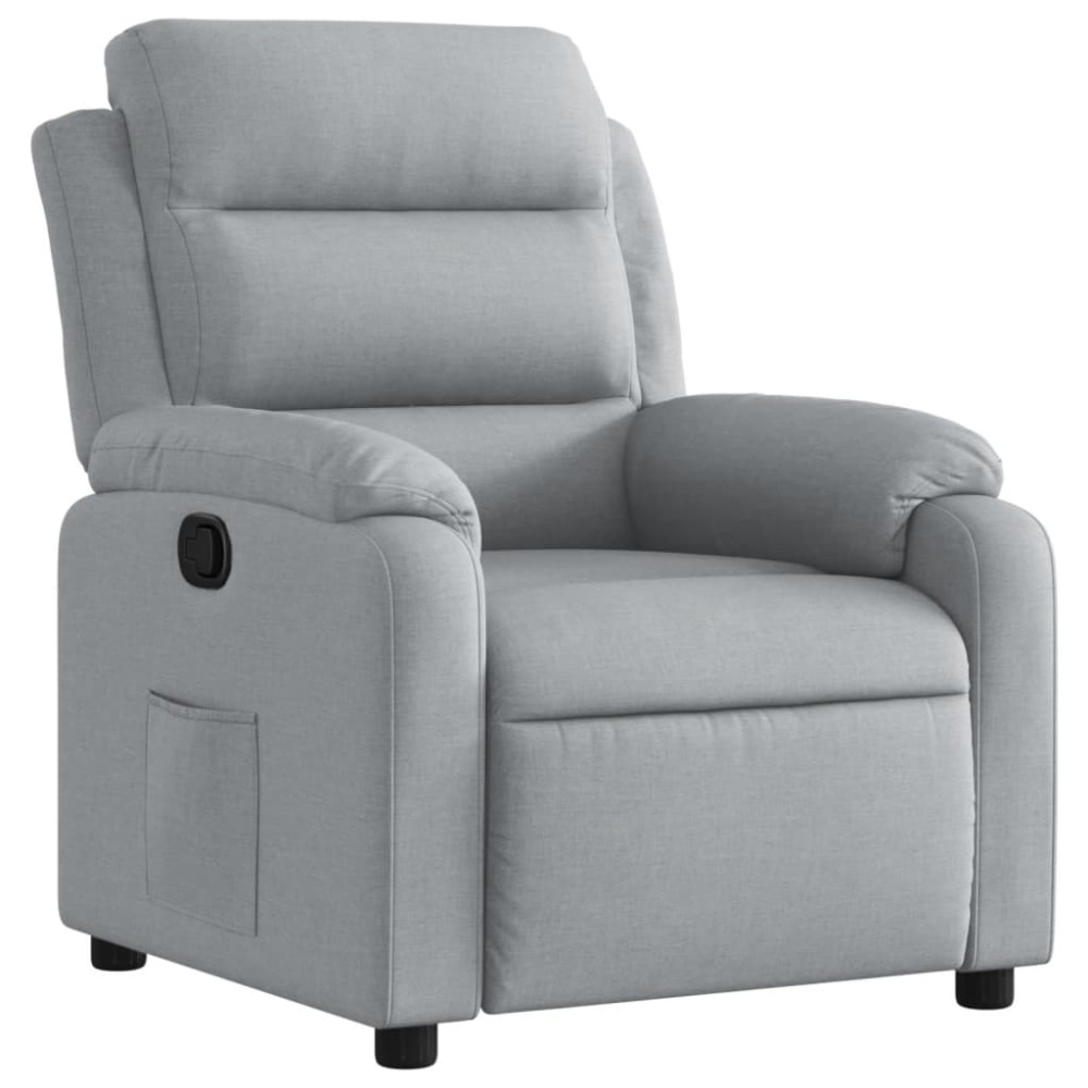 vidaXL Fotoliu rabatabil, gri deschis, material textil