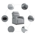 vidaXL Fotoliu rabatabil, gri deschis, material textil