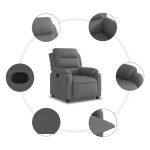 vidaXL Fotoliu rabatabil, gri închis, material textil