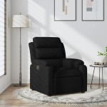 vidaXL Fotoliu rabatabil, negru, material textil vidaXL Fotoliu rabatabil, negru, material textil