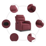 vidaXL Fotoliu rabatabil, roșu vin, material textil vidaXL Fotoliu rabatabil, roșu vin, material textil