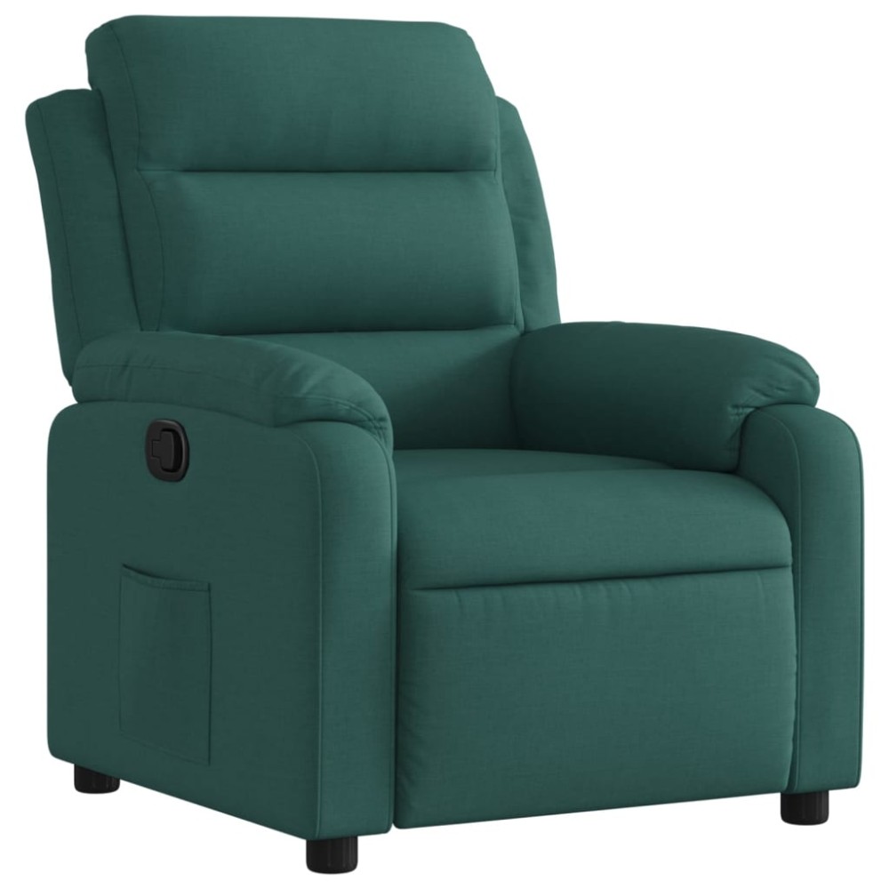 vidaXL Fotoliu rabatabil, verde închis, material textil