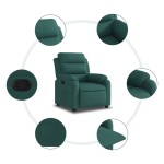 vidaXL Fotoliu rabatabil, verde închis, material textil vidaXL Fotoliu rabatabil, verde închis, material textil