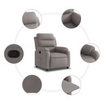 vidaXL Fotoliu rabatabil, gri taupe, material textil