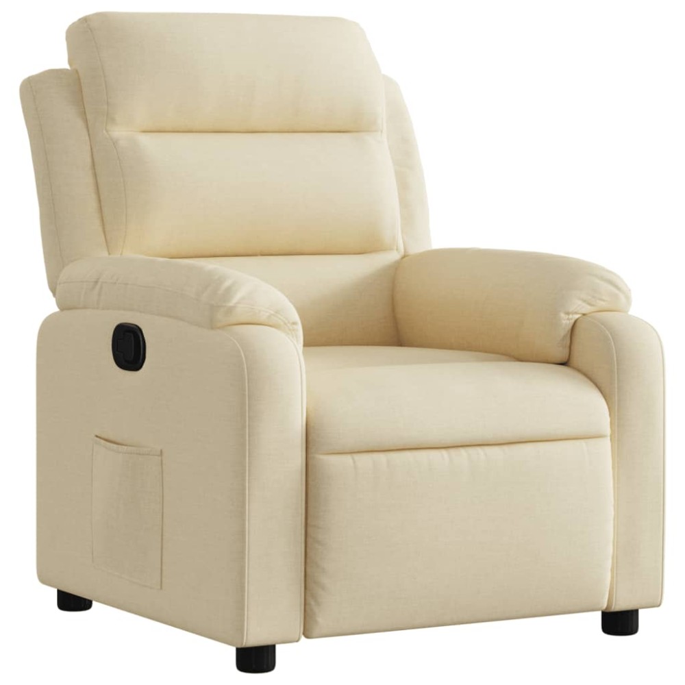 vidaXL Fotoliu rabatabil, crem, material textil