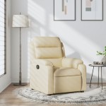 vidaXL Fotoliu rabatabil, crem, material textil