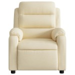 vidaXL Fotoliu rabatabil, crem, material textil
