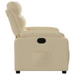 vidaXL Fotoliu rabatabil, crem, material textil