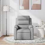 vidaXL Fotoliu de masaj rabatabil, gri deschis, textil vidaXL Fotoliu de masaj rabatabil, gri deschis, textil