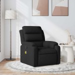 vidaXL Fotoliu de masaj rabatabil, negru, material textil vidaXL Fotoliu de masaj rabatabil, negru, material textil