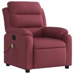 vidaXL Fotoliu de masaj rabatabil, roșu vin, material textil vidaXL Fotoliu de masaj rabatabil, roșu vin, material textil