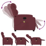 vidaXL Fotoliu de masaj rabatabil, roșu vin, material textil vidaXL Fotoliu de masaj rabatabil, roșu vin, material textil