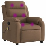 vidaXL Fotoliu de masaj rabatabil, maro, material textil
