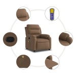 vidaXL Fotoliu de masaj rabatabil, maro, material textil