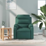 vidaXL Fotoliu de masaj rabatabil, verde închis, material textil vidaXL Fotoliu de masaj rabatabil, verde închis, material textil