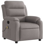 vidaXL Fotoliu de masaj rabatabil, gri taupe, material textil