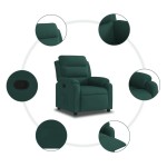 vidaXL Fotoliu rabatabil, verde închis, catifea vidaXL Fotoliu rabatabil, verde închis, catifea