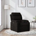 vidaXL Fotoliu rabatabil, negru, catifea vidaXL Fotoliu rabatabil, negru, catifea