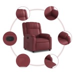 vidaXL Fotoliu rabatabil, roșu vin, piele ecologică vidaXL Fotoliu rabatabil, roșu vin, piele ecologică