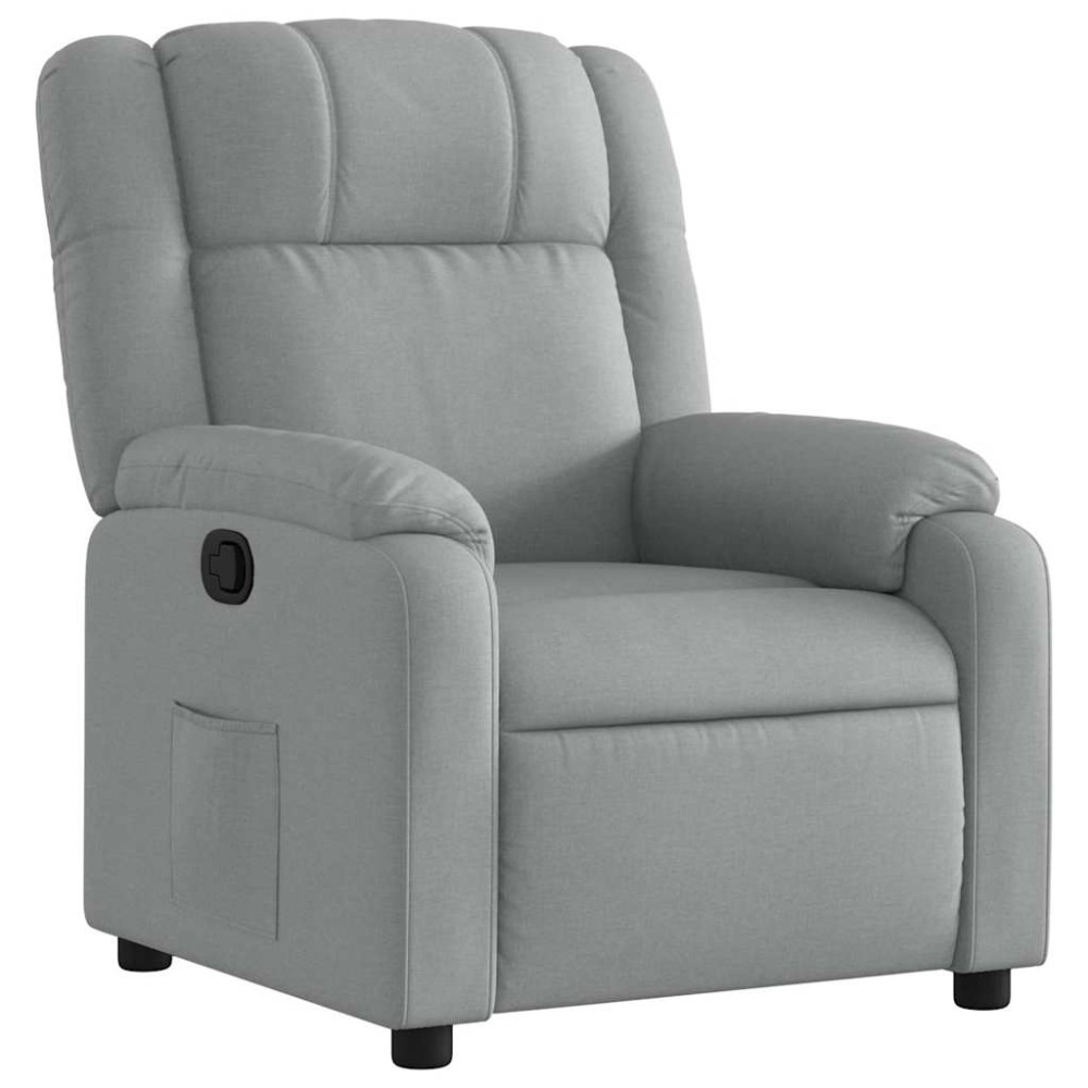 vidaXL Fotoliu rabatabil, gri deschis, material textil