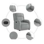 vidaXL Fotoliu rabatabil, gri deschis, material textil